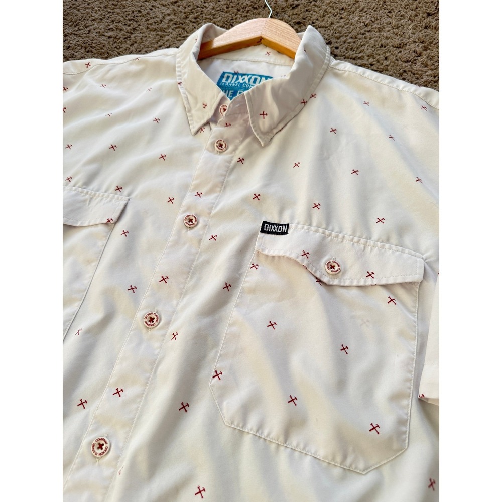 DIXXON THE CHAD Limited Edition Short Sleeve Button Up Shirt Red‎ Cross Pattern